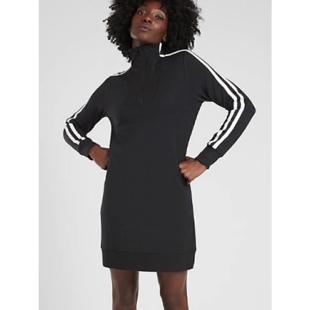 Athleta Circa Track Sweatshirt Black Dress Sz. XS